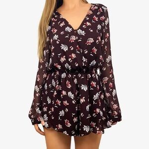 ASTR x Revolve Brown Floral Romper